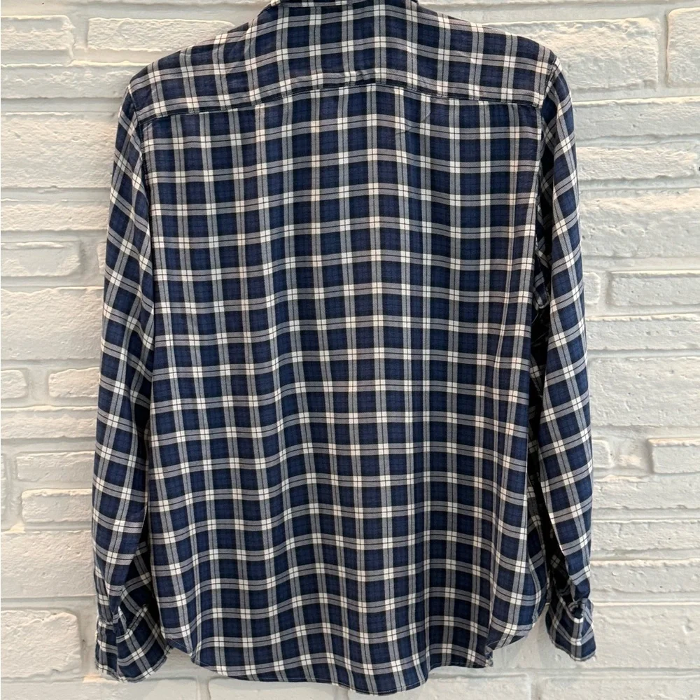 Frank & Eileen “Eileen” Lightweight Blue Plaid Button down - M - Picture 2 of 5